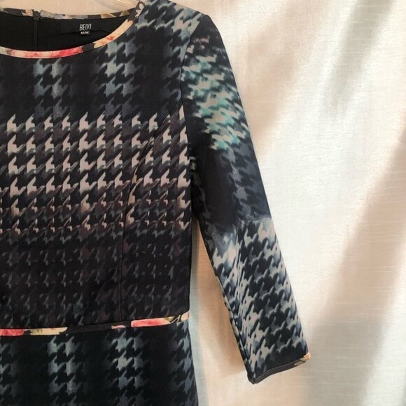 Bedo Bodycon Pencil Fitted Dress Black/Multi Colored Ladies Med - Picture 8 of 13